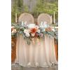 image:imageLings moment 9FT Spring Flower Garland Wedding Arch Flowers for Backdrop Decoration Eucalyptus amp Rose Artificial Floral Garland for Mantle  Sweetheart Head Table Decor for Reception Dusty BlueOrterracotta  Orange