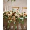 image:imageLings moment 9FT Spring Flower Garland Wedding Arch Flowers for Backdrop Decoration Eucalyptus amp Rose Artificial Floral Garland for Mantle  Sweetheart Head Table Decor for Reception Dusty BlueBrnbeige  Brown