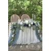 image:imageLings moment 9FT Spring Flower Garland Wedding Arch Flowers for Backdrop Decoration Eucalyptus amp Rose Artificial Floral Garland for Mantle  Sweetheart Head Table Decor for Reception Dusty BlueBludusty Blue  Navy