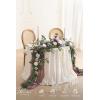 image:imageLings moment 9FT Spring Flower Garland Wedding Arch Flowers for Backdrop Decoration Eucalyptus amp Rose Artificial Floral Garland for Mantle  Sweetheart Head Table Decor for Reception Dusty BluePrpllilac  Cream