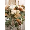 image:imageLings moment 9FT Spring Flower Garland Wedding Arch Flowers for Backdrop Decoration Eucalyptus amp Rose Artificial Floral Garland for Mantle  Sweetheart Head Table Decor for Reception Dusty BlueBrnbeige  Brown