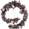 image:imageLings moment 9FT Spring Flower Garland Wedding Arch Flowers for Backdrop Decoration Eucalyptus amp Rose Artificial Floral Garland for Mantle  Sweetheart Head Table Decor for Reception Dusty BluePrpldeep Plum