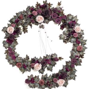image:imageLings moment 9FT Spring Flower Garland Wedding Arch Flowers for Backdrop Decoration Eucalyptus amp Rose Artificial Floral Garland for Mantle  Sweetheart Head Table Decor for Reception Dusty BluePrpldeep Plum