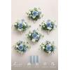 image:imageLings moment Artificial Bridesmaid Bouquets Set of 6Burgundy Wedding Flower Bouquets Pink Floral Bouquet Mashala Bridal Bouquets with RibbonCeremonyAnniversary7inch DiameterBldusty Blue  Cream