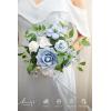 image:imageLings moment Artificial Bridesmaid Bouquets Set of 6Burgundy Wedding Flower Bouquets Pink Floral Bouquet Mashala Bridal Bouquets with RibbonCeremonyAnniversary7inch DiameterBldusty Blue  Cream