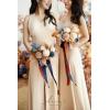 image:imageLings moment Artificial Bridesmaid Bouquets Set of 6Burgundy Wedding Flower Bouquets Pink Floral Bouquet Mashala Bridal Bouquets with RibbonCeremonyAnniversary7inch DiameterOrorange  Navy Blue