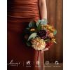 image:imageLings moment Artificial Bridesmaid Bouquets Set of 6Burgundy Wedding Flower Bouquets Pink Floral Bouquet Mashala Bridal Bouquets with RibbonCeremonyAnniversary7inch DiameterOrburnt Orange