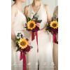 image:imageLings moment Artificial Bridesmaid Bouquets Set of 6Burgundy Wedding Flower Bouquets Pink Floral Bouquet Mashala Bridal Bouquets with RibbonCeremonyAnniversary7inch DiameterYlwsunflower