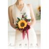 image:imageLings moment Artificial Bridesmaid Bouquets Set of 6Burgundy Wedding Flower Bouquets Pink Floral Bouquet Mashala Bridal Bouquets with RibbonCeremonyAnniversary7inch DiameterYlwsunflower