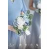 image:imageLings moment Artificial Bridesmaid Bouquets Set of 6Burgundy Wedding Flower Bouquets Pink Floral Bouquet Mashala Bridal Bouquets with RibbonCeremonyAnniversary7inch DiameterBludusty Blue  Navy Blue