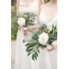 image:imageLings moment Artificial Bridesmaid Bouquets Set of 6Burgundy Wedding Flower Bouquets Pink Floral Bouquet Mashala Bridal Bouquets with RibbonCeremonyAnniversary7inch DiameterWhtwhite
