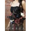 image:imageLings moment Artificial Bridesmaid Bouquets Set of 6Burgundy Wedding Flower Bouquets Pink Floral Bouquet Mashala Bridal Bouquets with RibbonCeremonyAnniversary7inch DiameterRedburgundy Red  Black