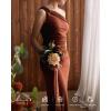 image:imageLings moment Artificial Bridesmaid Bouquets Set of 6Burgundy Wedding Flower Bouquets Pink Floral Bouquet Mashala Bridal Bouquets with RibbonCeremonyAnniversary7inch DiameterOrburnt Orange