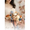 image:imageLings moment Artificial Bridesmaid Bouquets Set of 6Burgundy Wedding Flower Bouquets Pink Floral Bouquet Mashala Bridal Bouquets with RibbonCeremonyAnniversary7inch DiameterOrorange  Navy Blue