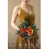 image:imageLings moment Artificial Wedding Flower Bouquets for Bridesmaids Ivory Floral Bouquet Beige Bridal Bouquets for Bridesmaids with Ribbon Ceremony Anniversary7inch DiameterOrorange  Dark Teal