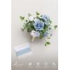 image:imageLings moment Artificial Wedding Flower Bouquets for Bridesmaids Ivory Floral Bouquet Beige Bridal Bouquets for Bridesmaids with Ribbon Ceremony Anniversary7inch DiameterBluposydusty Blue  Navy