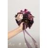 image:imageLings moment Artificial Wedding Flower Bouquets for Bridesmaids Ivory Floral Bouquet Beige Bridal Bouquets for Bridesmaids with Ribbon Ceremony Anniversary7inch DiameterDeep Plum