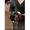 image:imageLings moment Artificial Wedding Flower Bouquets for Bridesmaids Ivory Floral Bouquet Beige Bridal Bouquets for Bridesmaids with Ribbon Ceremony Anniversary7inch DiameterRedburgundy Red  Black