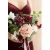 image:imageLings moment Artificial Wedding Flower Bouquets for Bridesmaids Ivory Floral Bouquet Beige Bridal Bouquets for Bridesmaids with Ribbon Ceremony Anniversary7inch DiameterRedmarsala  Blush Pink
