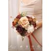 image:imageLings moment Artificial Wedding Flower Bouquets for Bridesmaids Ivory Floral Bouquet Beige Bridal Bouquets for Bridesmaids with Ribbon Ceremony Anniversary7inch DiameterOrgradual Terracotta