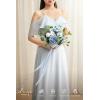 image:imageLings moment Artificial Wedding Flower Bouquets for Bridesmaids Ivory Floral Bouquet Beige Bridal Bouquets for Bridesmaids with Ribbon Ceremony Anniversary7inch DiameterBluposydusty Blue  Navy