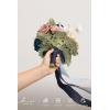 image:imageLings moment Artificial Wedding Flower Bouquets for Bridesmaids Ivory Floral Bouquet Beige Bridal Bouquets for Bridesmaids with Ribbon Ceremony Anniversary7inch DiameterPkdusty Rose  Navy