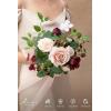 image:imageLings moment Artificial Wedding Flower Bouquets for Bridesmaids Ivory Floral Bouquet Beige Bridal Bouquets for Bridesmaids with Ribbon Ceremony Anniversary7inch DiameterRedposyblush  Marsala