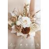 image:imageLings moment Artificial Wedding Flower Bouquets for Bridesmaids Ivory Floral Bouquet Beige Bridal Bouquets for Bridesmaids with Ribbon Ceremony Anniversary7inch DiameterBrtawny Beige