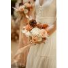 image:imageLings moment Artificial Wedding Flower Bouquets for Bridesmaids Ivory Floral Bouquet Beige Bridal Bouquets for Bridesmaids with Ribbon Ceremony Anniversary7inch DiameterOrrust Boho  Terracotta