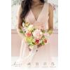 image:imageLings moment Artificial Wedding Flower Bouquets for Bridesmaids Ivory Floral Bouquet Beige Bridal Bouquets for Bridesmaids with Ribbon Ceremony Anniversary7inch DiameterPkblush Garden