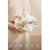 image:imageLings moment Artificial Wedding Flower Bouquets for Bridesmaids Ivory Floral Bouquet Beige Bridal Bouquets for Bridesmaids with Ribbon Ceremony Anniversary7inch DiameterBrsand Beige