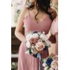 image:imageLings moment Artificial Wedding Flower Bouquets for Bridesmaids Ivory Floral Bouquet Beige Bridal Bouquets for Bridesmaids with Ribbon Ceremony Anniversary7inch DiameterPkdusty Rose  Navy