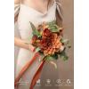 image:imageLings moment Artificial Wedding Flower Bouquets for Bridesmaids Ivory Floral Bouquet Beige Bridal Bouquets for Bridesmaids with Ribbon Ceremony Anniversary7inch DiameterOrposysunset Terracotta