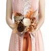 image:imageLings moment Artificial Wedding Flower Bouquets for Bridesmaids Ivory Floral Bouquet Beige Bridal Bouquets for Bridesmaids with Ribbon Ceremony Anniversary7inch DiameterOrboho  Terracotta