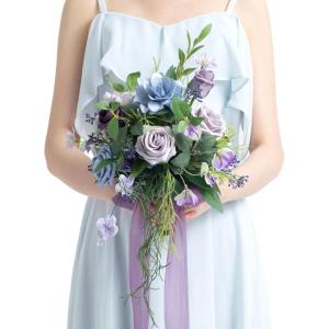 image:imageLings moment Artificial Wedding Flower Bouquets for Bridesmaids Ivory Floral Bouquet Beige Bridal Bouquets for Bridesmaids with Ribbon Ceremony Anniversary7inch DiameterPrpldeep Plum