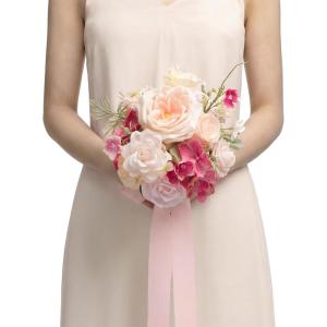 image:imageLings moment Artificial Wedding Flower Bouquets for Bridesmaids Ivory Floral Bouquet Beige Bridal Bouquets for Bridesmaids with Ribbon Ceremony Anniversary7inch DiameterPkcream