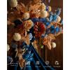 image:imageLings Moment Fake Flowers Box Faux Peony Artificial Dahlia Foam Roses Silk Carnation for Centerpiece Bouquet Wedding Floral Arrangement Bridal Shower Party Earth Brown amp Butter Yellow Deluxe ComboOrburnt Orange  Navy