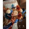image:imageLings Moment Fake Flowers Box Faux Peony Artificial Dahlia Foam Roses Silk Carnation for Centerpiece Bouquet Wedding Floral Arrangement Bridal Shower Party Earth Brown amp Butter Yellow Deluxe ComboOrburnt Orange  Navy