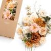 image:imageLings Moment Fake Flowers Box Faux Peony Artificial Dahlia Foam Roses Silk Carnation for Centerpiece Bouquet Wedding Floral Arrangement Bridal Shower Party Earth Brown amp Butter Yellow Deluxe ComboOrapricot  Peach