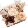 image:imageLings Moment Fake Flowers Box Faux Peony Artificial Dahlia Foam Roses Silk Carnation for Centerpiece Bouquet Wedding Floral Arrangement Bridal Shower Party Earth Brown amp Butter Yellow Deluxe ComboBegboho  Sepia