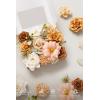 image:imageLings Moment Fake Flowers Box Faux Peony Artificial Dahlia Foam Roses Silk Carnation for Centerpiece Bouquet Wedding Floral Arrangement Bridal Shower Party Earth Brown amp Butter Yellow Deluxe ComboOrapricot  Peach