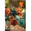 image:imageLings Moment Fake Flowers Box Faux Peony Artificial Dahlia Foam Roses Silk Carnation for Centerpiece Bouquet Wedding Floral Arrangement Bridal Shower Party Earth Brown amp Butter Yellow Deluxe ComboOrteal  Burnt Orange