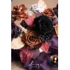 image:imageLings Moment Fake Flowers Box Faux Peony Artificial Dahlia Foam Roses Silk Carnation for Centerpiece Bouquet Wedding Floral Arrangement Bridal Shower Party Earth Brown amp Butter Yellow Deluxe ComboBlkblack  Orange  Purple