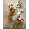 image:imageLings Moment Fake Flowers Box Faux Peony Artificial Dahlia Foam Roses Silk Carnation for Centerpiece Bouquet Wedding Floral Arrangement Bridal Shower Party Earth Brown amp Butter Yellow Deluxe ComboBegearth Brown  Tawny Beige