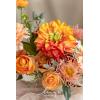 image:imageLings Moment Fake Flowers Box Faux Peony Artificial Dahlia Foam Roses Silk Carnation for Centerpiece Bouquet Wedding Floral Arrangement Bridal Shower Party Earth Brown amp Butter Yellow Deluxe ComboOrvintage Coral  Orange
