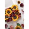 image:imageLings Moment Fake Flowers Box Faux Peony Artificial Dahlia Foam Roses Silk Carnation for Centerpiece Bouquet Wedding Floral Arrangement Bridal Shower Party Earth Brown amp Butter Yellow Deluxe ComboOrsunflower  Marsala
