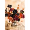 image:imageLings Moment Fake Flowers Box Faux Peony Artificial Dahlia Foam Roses Silk Carnation for Centerpiece Bouquet Wedding Floral Arrangement Bridal Shower Party Earth Brown amp Butter Yellow Deluxe ComboBlkblack  Orange