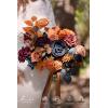 image:imageLings Moment Fake Flowers Box Faux Peony Artificial Dahlia Foam Roses Silk Carnation for Centerpiece Bouquet Wedding Floral Arrangement Bridal Shower Party Earth Brown amp Butter Yellow Deluxe ComboBlkblack  Orange