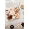 image:imageLings Moment Fake Flowers Box Faux Peony Artificial Dahlia Foam Roses Silk Carnation for Centerpiece Bouquet Wedding Floral Arrangement Bridal Shower Party Earth Brown amp Butter Yellow Deluxe ComboBegboho  Sepia
