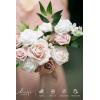 image:imageLings moment Fake Flowers Box Faux Artificial Sweet Peas Foam Roses Silk Carnations for Centerpieces Bouquet Wedding Floral Arrangements Bridal Shower Party Dusty Rose amp Sand Beige Deluxe ComboPkdusty Rose  White